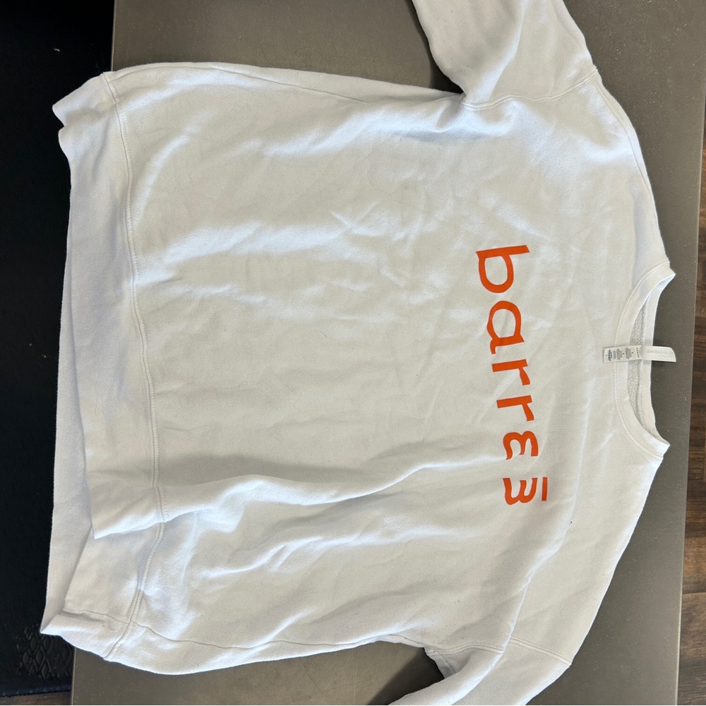Barre 3 (BARR3) White and Orange Sweatshirt